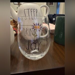 Joyful Glass wine glass (Rae Dunn)